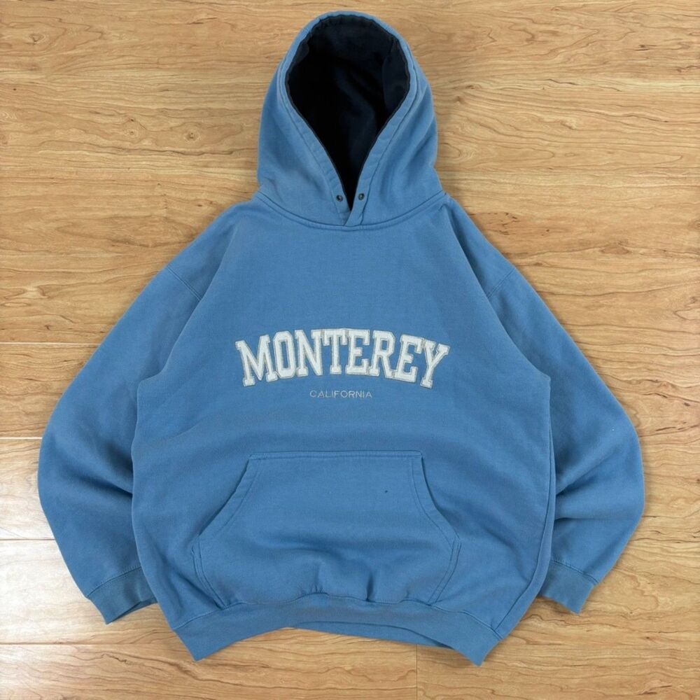 Kenpo light Blue Monterey Size M Monterey California Spellout Pullover Hoodie